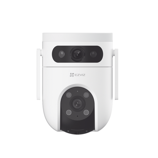 Cámara PT Doble Lente / 10 Megapixel (5MP+5MP) / IA Detección Humana y Vehiculo / Vision Nocturna a Color / Sirena y Luz Estroboscópica / Vista Simultánea de Cámara PT y Cámara Fija / Protección IP65 / Audi