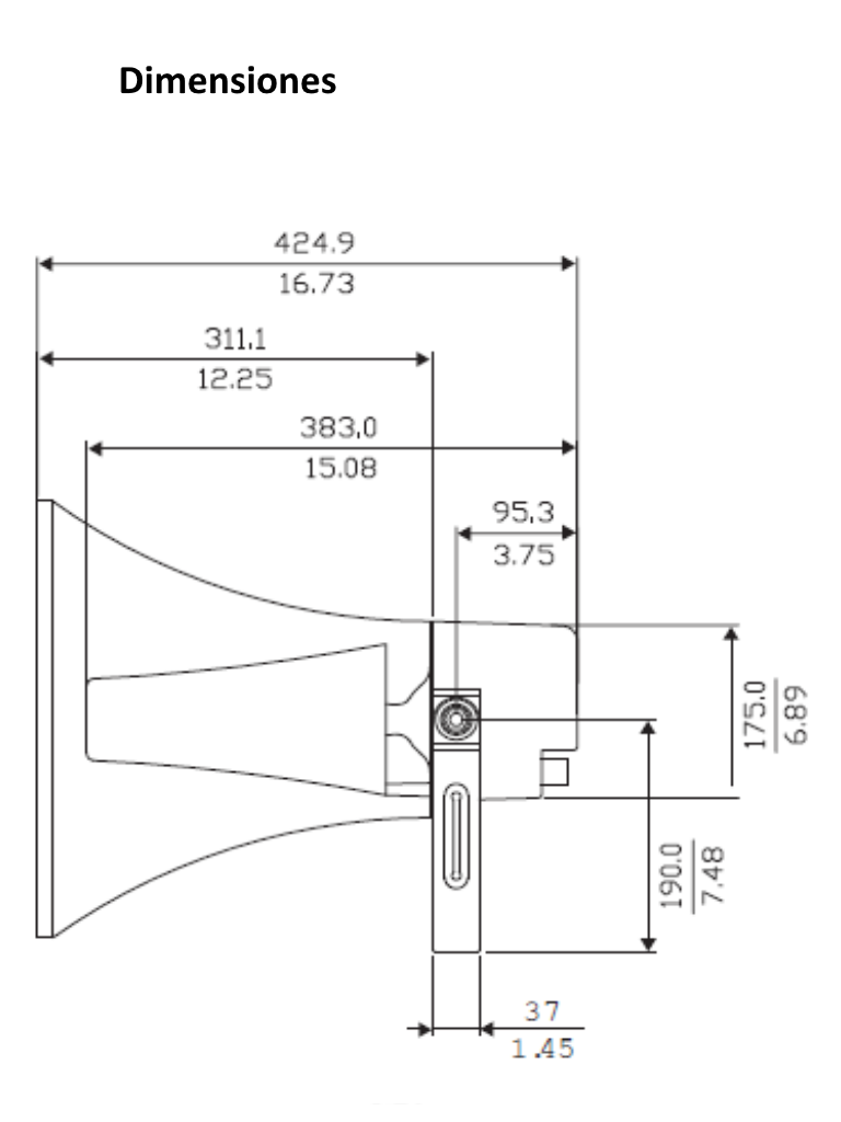BOSCH M_LBC348400US- ALTAVOZ DE BOCINA CIRCULAR DE 50W 20 PULGADAS TROMPETA