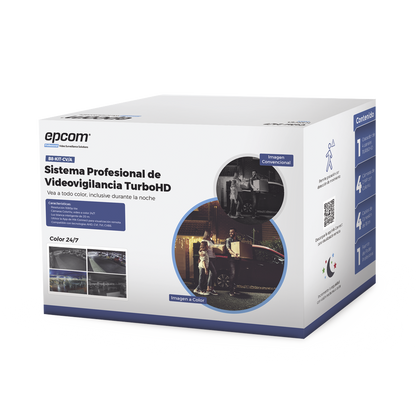 Kit TurboHD 1080p / DVR 8 Canales / 8 Cámaras Bala ColorVu con Microfono Integrado / Fuente de Poder / Accesorios de Instalación