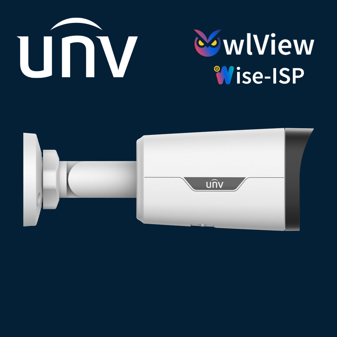 CAMARA IP BULLET OWLVIEW UNV IPC2318LE-ADF28KM-WP / 8MP / LENTE 2.8MM / WDR120DB / IR30M / MICROSD512GB