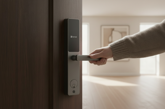 Cerradura Inteligente / Wi-Fi / Bluetooth / Códigos Temporales Para Visitantes / Lectura de Huella / Lectura de Tag / Contraseña / Botón para Timbrar / Apertura Remota / Alarma Anti-intrusión / No Requiere HUB