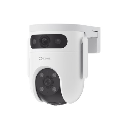 Cámara PT Doble Lente / 10 Megapixel (5MP+5MP) / IA Detección Humana y Vehiculo / Vision Nocturna a Color / Sirena y Luz Estroboscópica / Vista Simultánea de Cámara PT y Cámara Fija / Protección IP65 / Audi