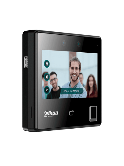DAHUA ASI3214A-W - Control de acceso con reconocimiento facial y pantalla táctil de 4.3"/ 3,000 rostros/ 5,000 huellas y 3,000 tarjetas MIFARE. Rango de reconocimiento de 0.3 a 1.5 m/ WiFi/ TCP/IP/ Wiegand/ RS485/ P2P. FACT/