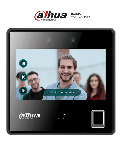 DAHUA ASI3214A-W - Control de acceso con reconocimiento facial y pantalla táctil de 4.3"/ 3,000 rostros/ 5,000 huellas y 3,000 tarjetas MIFARE. Rango de reconocimiento de 0.3 a 1.5 m/ WiFi/ TCP/IP/ Wiegand/ RS485/ P2P. FACT/