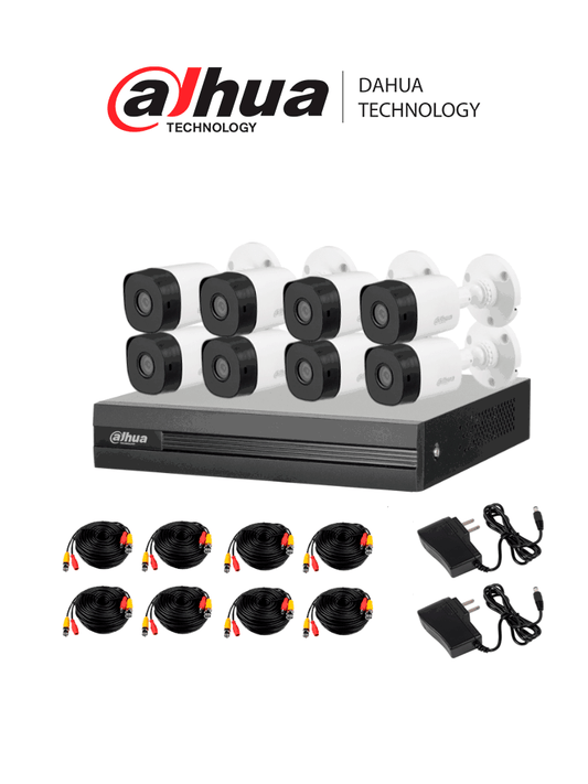 Kit de 8 Canales 2 Megapixeles DVR Cooper-I WizSense Con IA H.265+ 8 Camaras B1A21 1080p 8 Canales + 2 IP o Hasta 10 Canales IP 4 Canales SMD Plus Busqueda de Humanos y Vehiculos Accesorios Incluidos/
