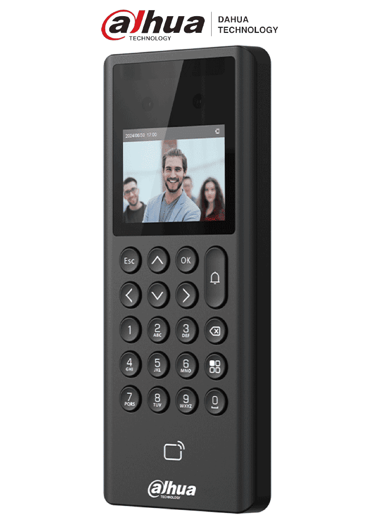 Control de Acceso y Asistencia con Reconocimiento Facial / Pantalla de 2.4" / 1,000 Rostros / 1,000 Usuarios / 1,000 Contraseñas / 3,000 tarjetas Mifare / Admite 50 administradores / 100,000 registros / Salida 12v 1A