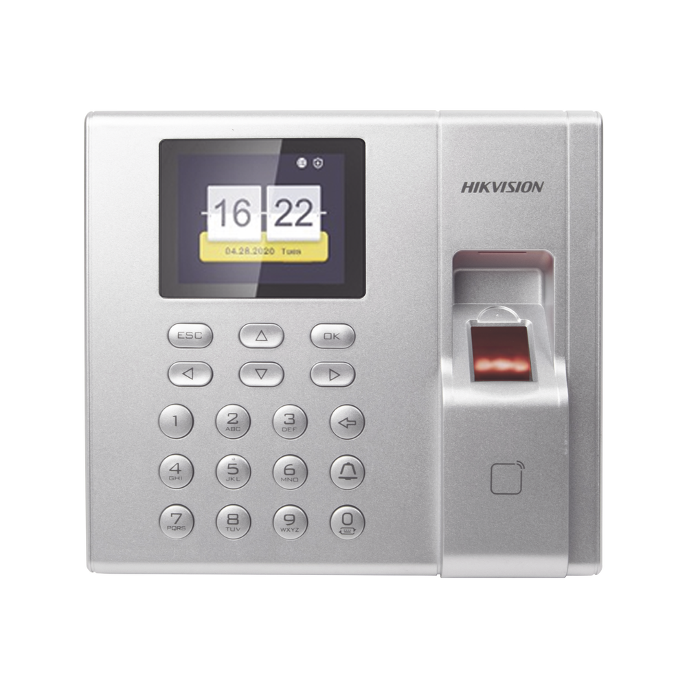 Terminal de Control de Acceso y Asistencia compatible con APP Hik-Connect (P2P) / Lectura de Huella y de Tarjetas EM / Soporta hasta 1000 Huellas / Relevador para Chapa