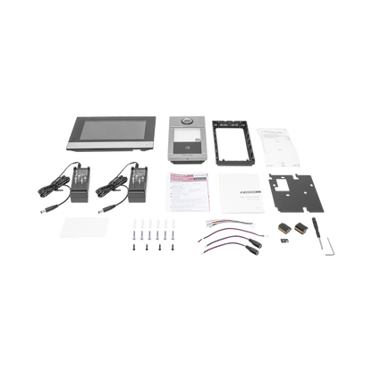 Kit de Videoportero IP PoE Estandar con llamada a App de Smartphone (Hik-Connect) / Apertura con Tarjeta MIFARE / Frente de calle IK08 & IP65 / Soporta 2 puertas