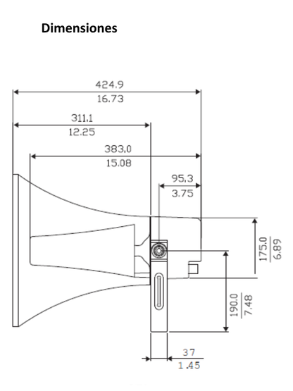BOSCH M_LBC348400US- ALTAVOZ DE BOCINA CIRCULAR DE 50W 20 PULGADAS TROMPETA