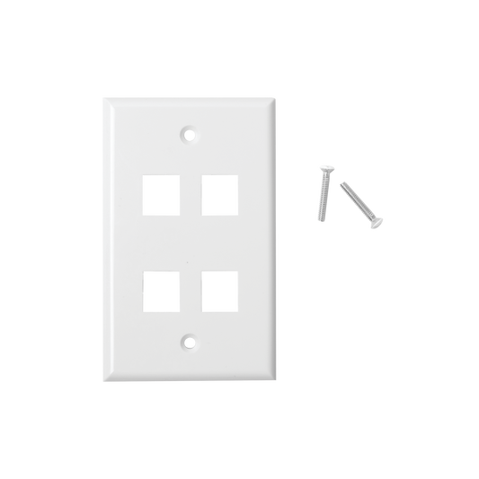 PLACA PLACA DE 4 PUERTOS COLOR BLANCO COLOR BLANCA PARA JACK TIPO KEY (Copia)